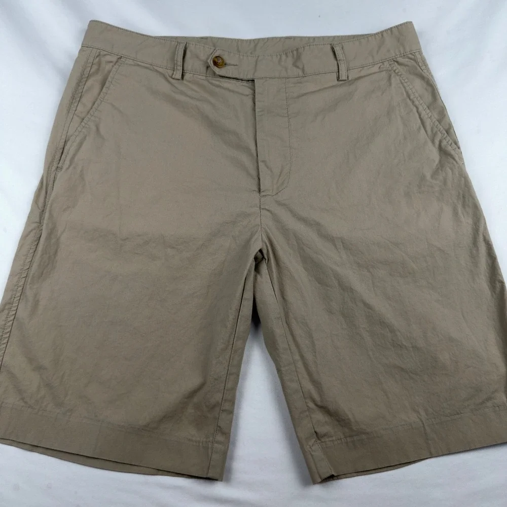 Fairway & Greene Mens Golf Chino Shorts Khaki Tan Stretch Cotton Size 34 W34